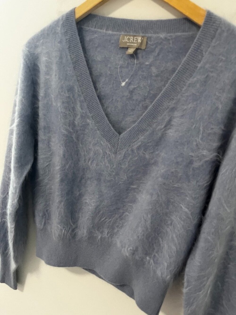 NEW J. Crew Blue Eyelash Knit Cashmere Sweater Size XS - Picture 2 of 6